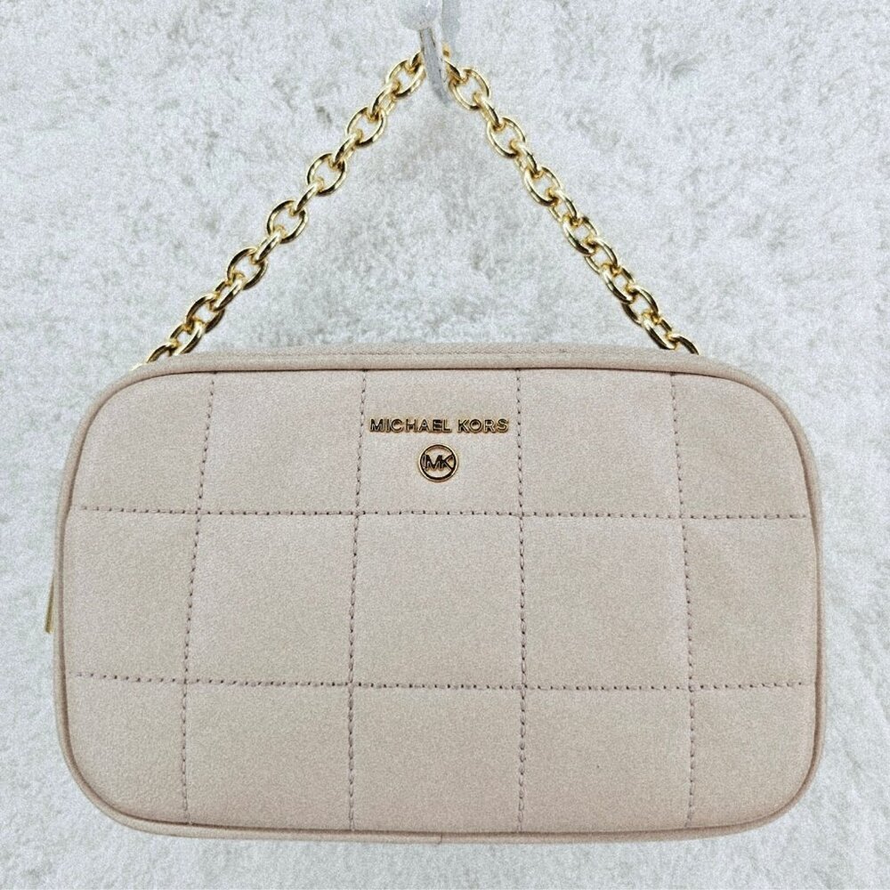 MICHAEL KORS Pale Blush Smooth Leather Jet Set Double Zip Small Camera Bag - Picture 3 of 16